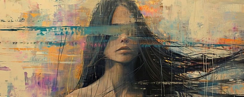 Modernes Porträt | Unsichtbarer Blick von Wunderbare Kunst