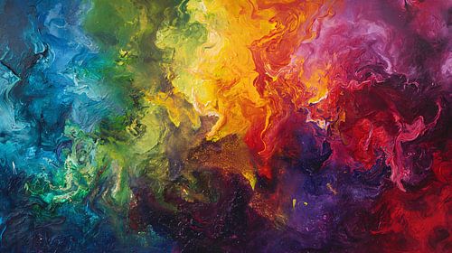 Kleurrijke Oase: Abstracte Uitbarsting van Leven