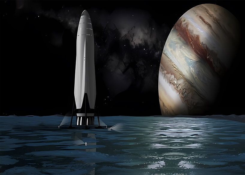 SpaceX Interplanetary Transport System on Europa by Steven Kingsbury