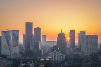 sunset rotterdam sunset city city sun skyline color