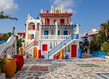 Kleurrijk Huis op Mykonos, Griekenland van Adelheid Smitt