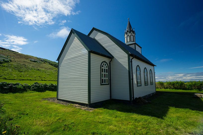 Iceland - Ancient church building of blonduos chapel by adventure-photos