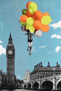 Balloons, 2017, (screen print) by Anne Storno