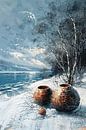 Winter Stilleven Modern | Frost Embrace van Kunst Kriebels thumbnail