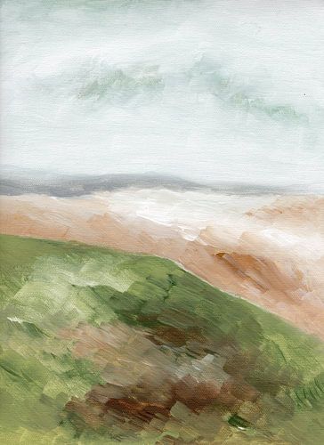 Abstract landschap met zachte penseelstreken