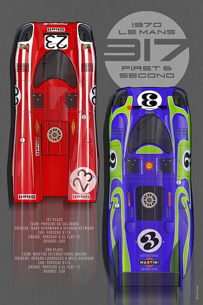 917 First + Second place Le Mans 1970 by Theodor Decker