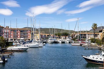 Port Grimaud harbour in France in spring with yachts and sailing boats by Andreas Freund