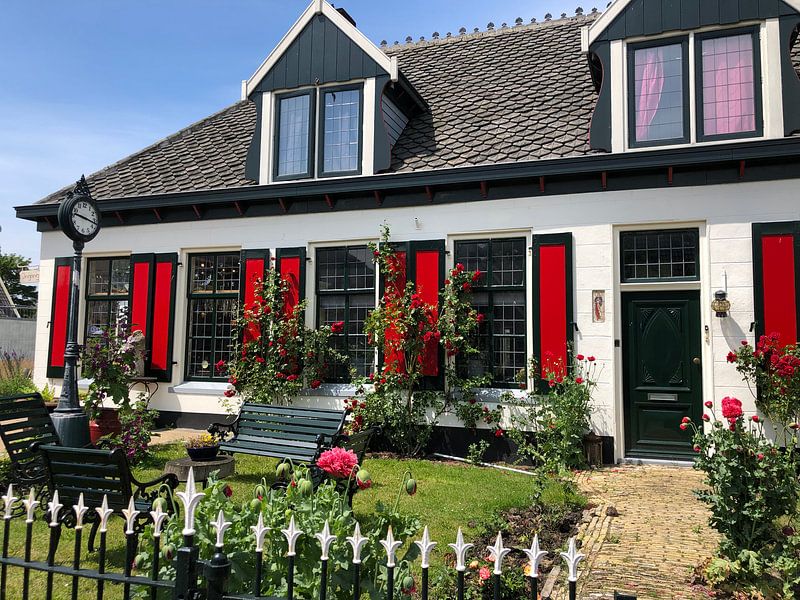 Volets rouges de la maison par tania mol