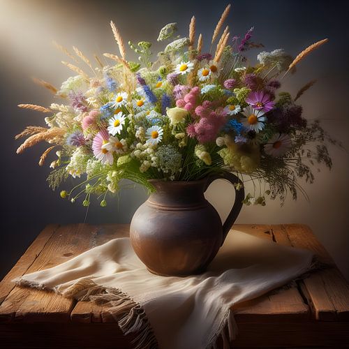 Still life ; field bouquet in style of the old masters