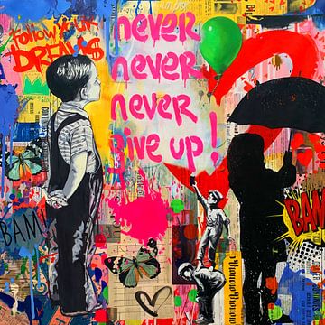 Banksy Homage - Never give up - Follow u dream Ultra HD
