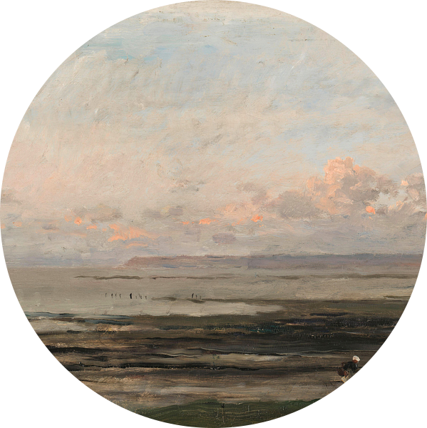Strand bij eb (Zee van Daubigny), Charles-François Daubigny, van Meesterlijcke Meesters