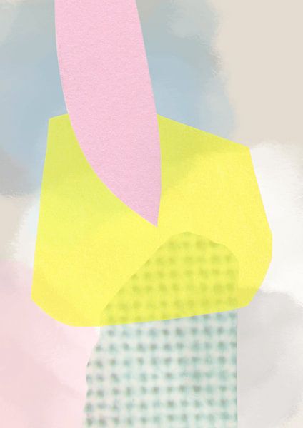 Abstract collage on a background of watercolor by Studio Allee