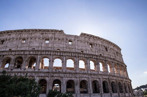 Colosseum in Rome by backlight