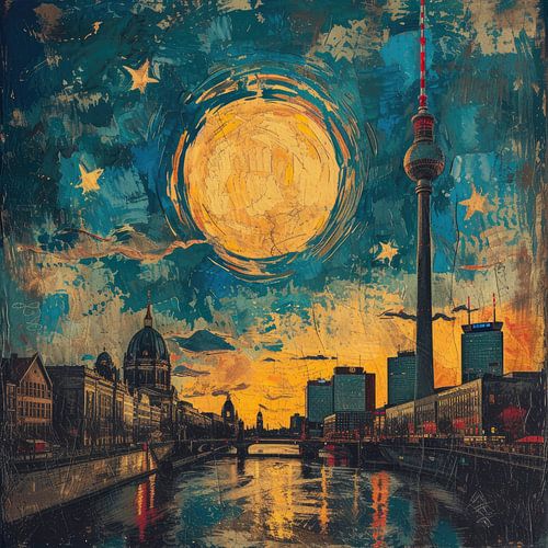 Berlijn Skyline Poster Print