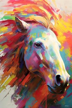 cheval en multicolore sur Gelissen Artworks