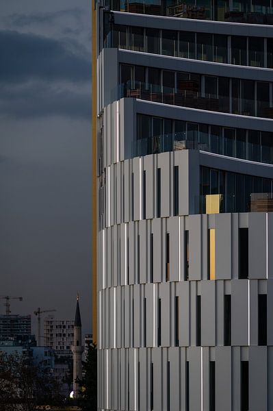 Modern building and city view in Tirana by Werner Lerooy