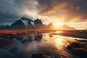 Sonnenaufgang in Island