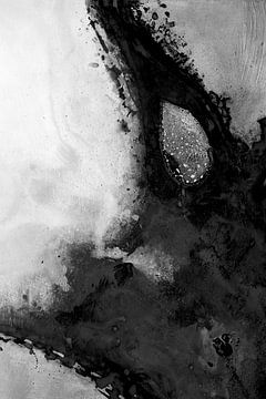 Abstract Black and White Ink Texture – Minimal Monochrome Art by Ela Szczepaniak