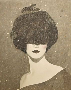 woman in Ton Sur Ton - Abstract portret van TW living