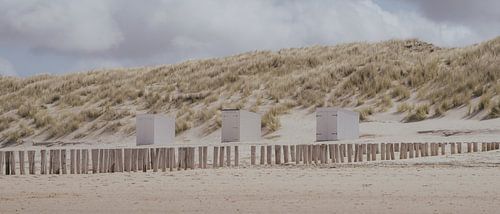 Strandhuisjes in Zeeland van Rik Verslype