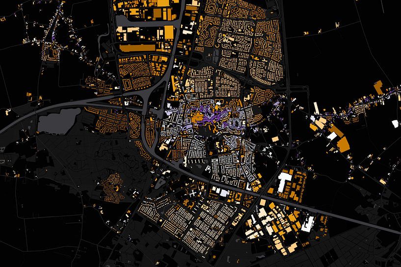 Carte de l'abstrait Oosterhout par Maps Are Art