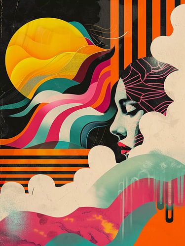 Vrouw bij zonsondergang