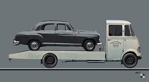Mercedes-Benz L 319 Autotransporter mit Mercedes-Benz W 121