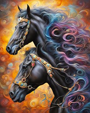 Arabier/ paard,  een fantasie Arabisch raspaard-2 van Carina Dumais