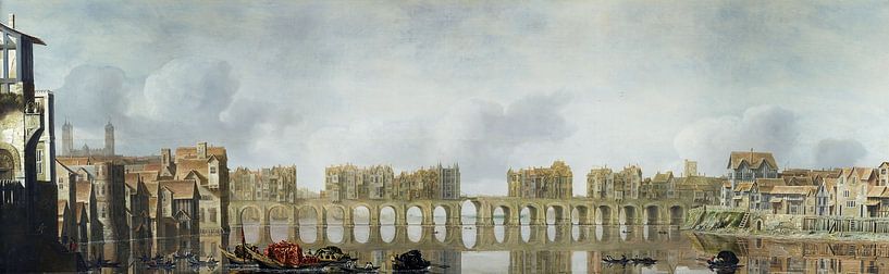 Claude De Jongh,Old London Bridge, 1630 by finemasterpiece