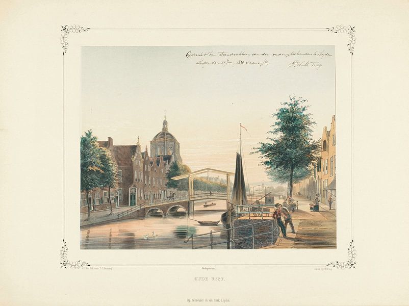 View of the Oude Vest in Leiden, 1854 by Atelier Liesjes