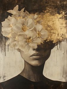 Femme fleurs | Elegant Flowers Woman Portrait