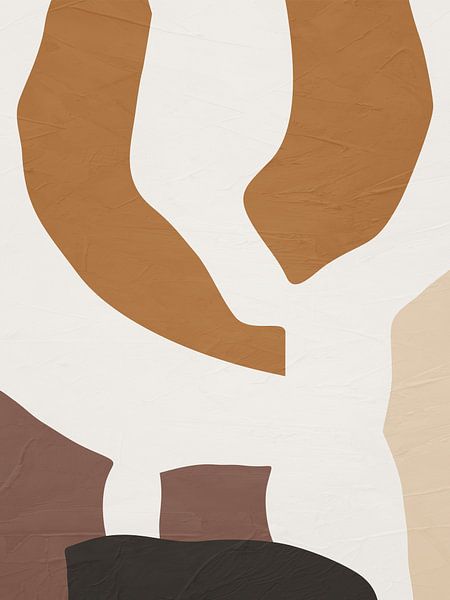 Organic geometric abstract art in earth tones by Online Arts