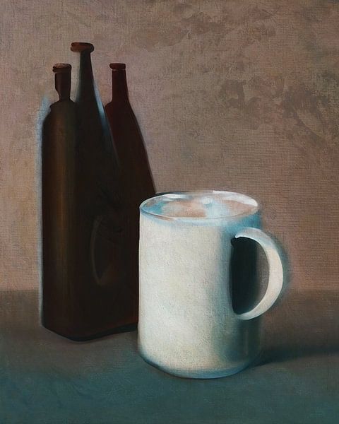 Een kopje koffie. van Jan Keteleer (JanKé): Een reis voorbij het canvas
