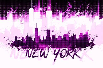 Graphic Art NYC Skyline Splashes II | pink  von Melanie Viola