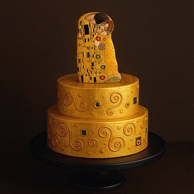 The Embrace of Gold - A Klimt-Inspired Cake van GᎥรєlค Art Ŧ๏г Y๏ย