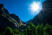 Grindelwald Zwitserland zon en gletsjer.