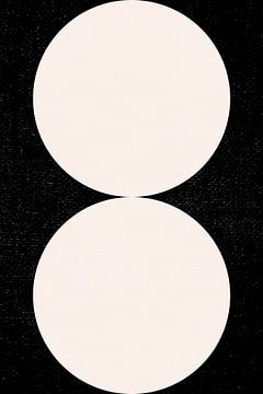 Affiche géométrique minimaliste noire et blanche avec des cercles 2_6 sur Dina Dankers