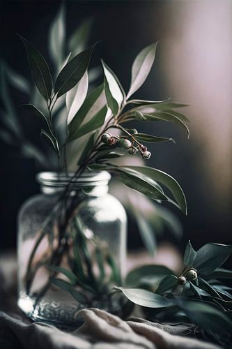 Ruscus dans un petit vase