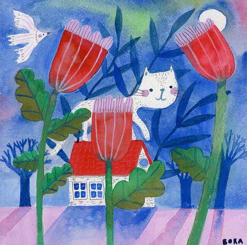 Un chat sur le toit