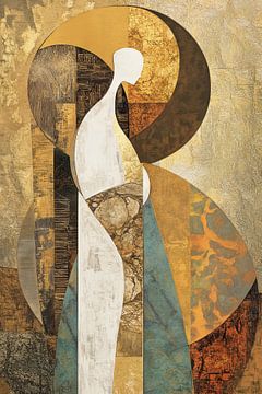 Beige Abstracte Sereniteit van Zen en Meer