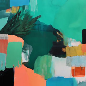 Modern abstract schilderij "Koraal" van Studio Allee