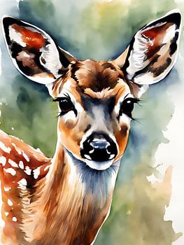 Fawn Aquarell