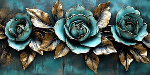 Rozen blauw en goud