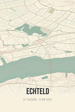 Alte Karte von Echteld (Gelderland) von Rezona