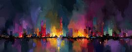 Stadt-Skyline | Neon-Skyline von Moderne Kollektion