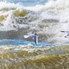 Möwen über der stürmischen Nordsee von Friedhelm Peters