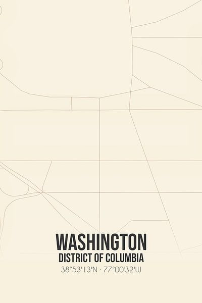 Carte ancienne de Washington (District de Columbia), Etats-Unis. par Affiches de lieux