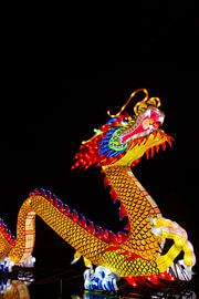 Kleurrijke Chinese draak strijkt neer op China Lights Festival Utrecht van Thijs Schouten