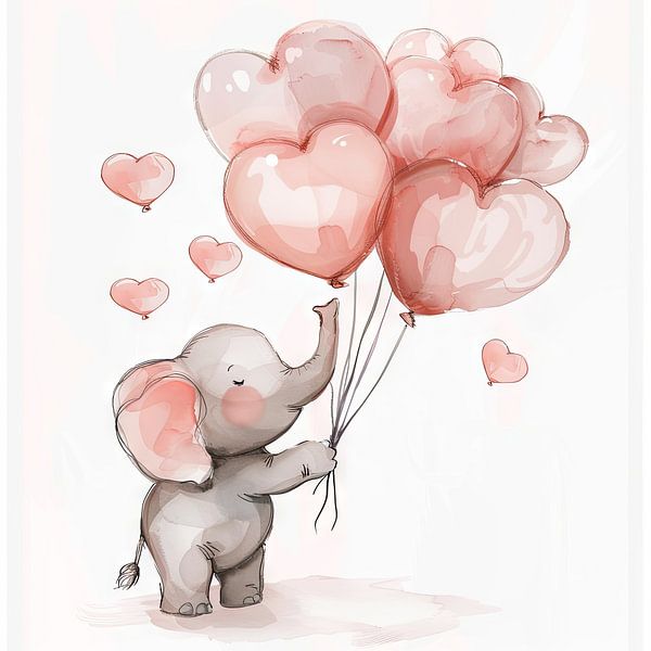 Elephant - animal art for the children's room by Poster Art Shop
