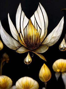 Abstract lotus flower by haroulita